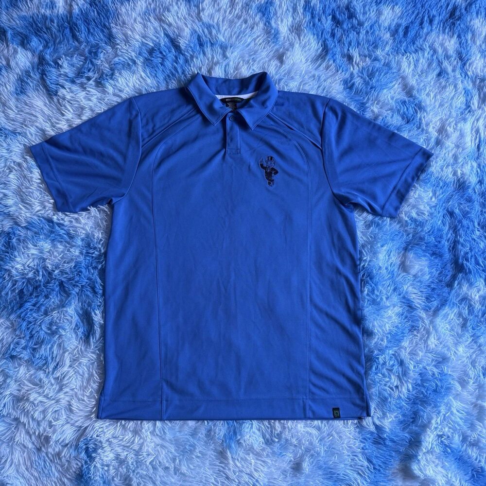North End Sport Blue Polo Shirt Men’s Large Monopoly Man Logo